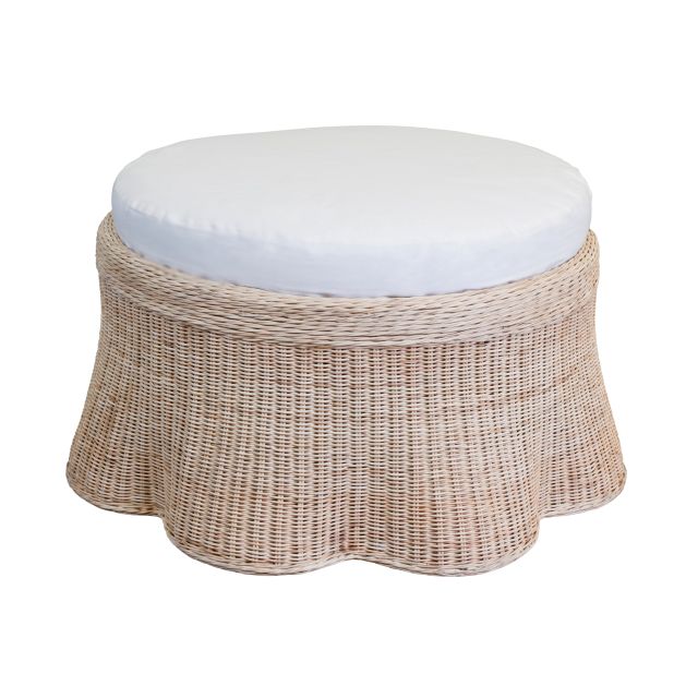 Scallop Large Ottoman with Cushion