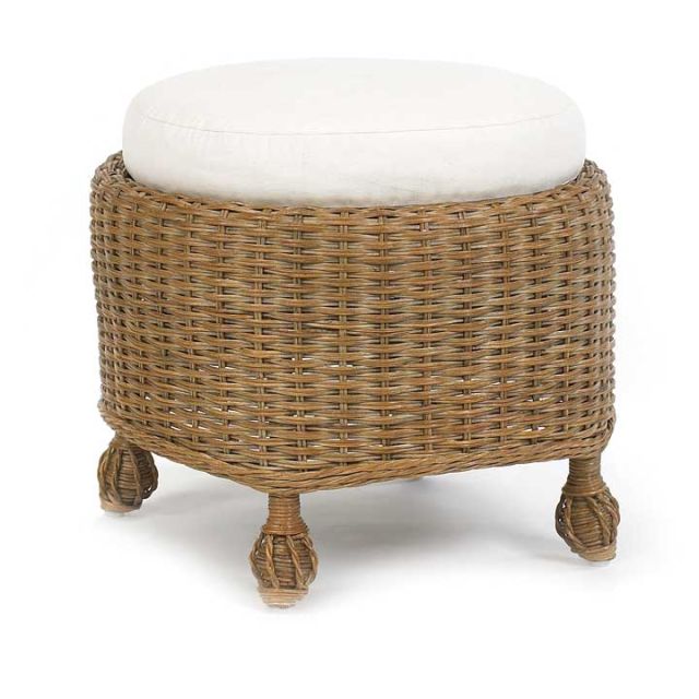 Eastern Shore Round Ottoman with Cushion