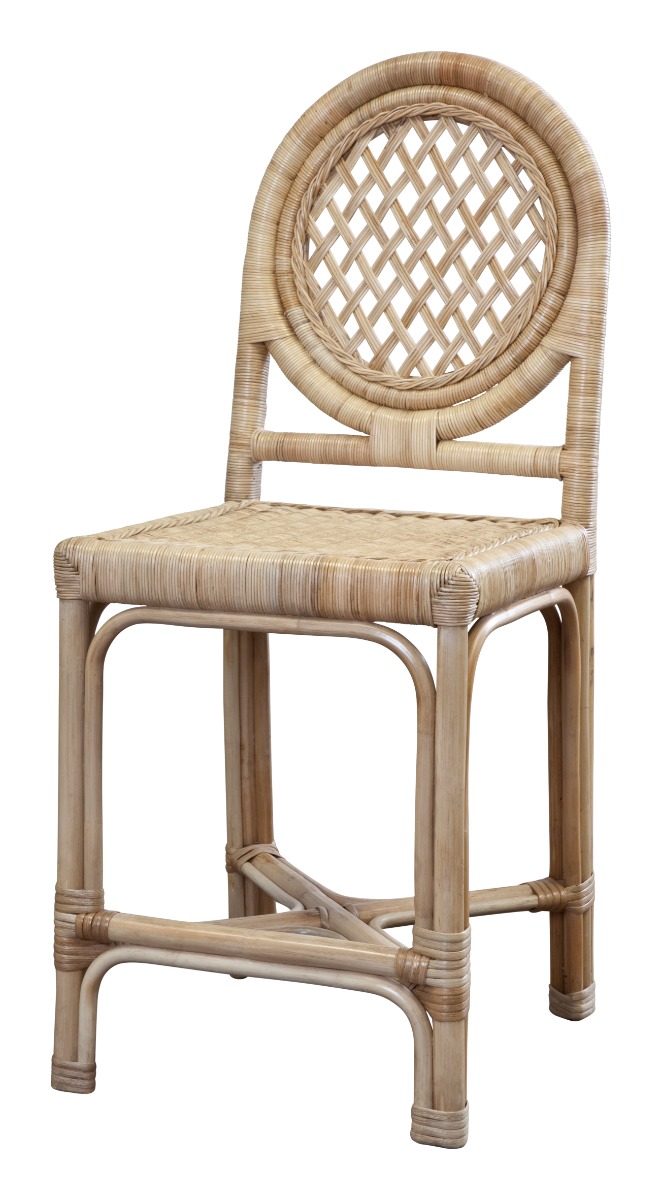 Louis XVI Trellis Rattan Counter Stool