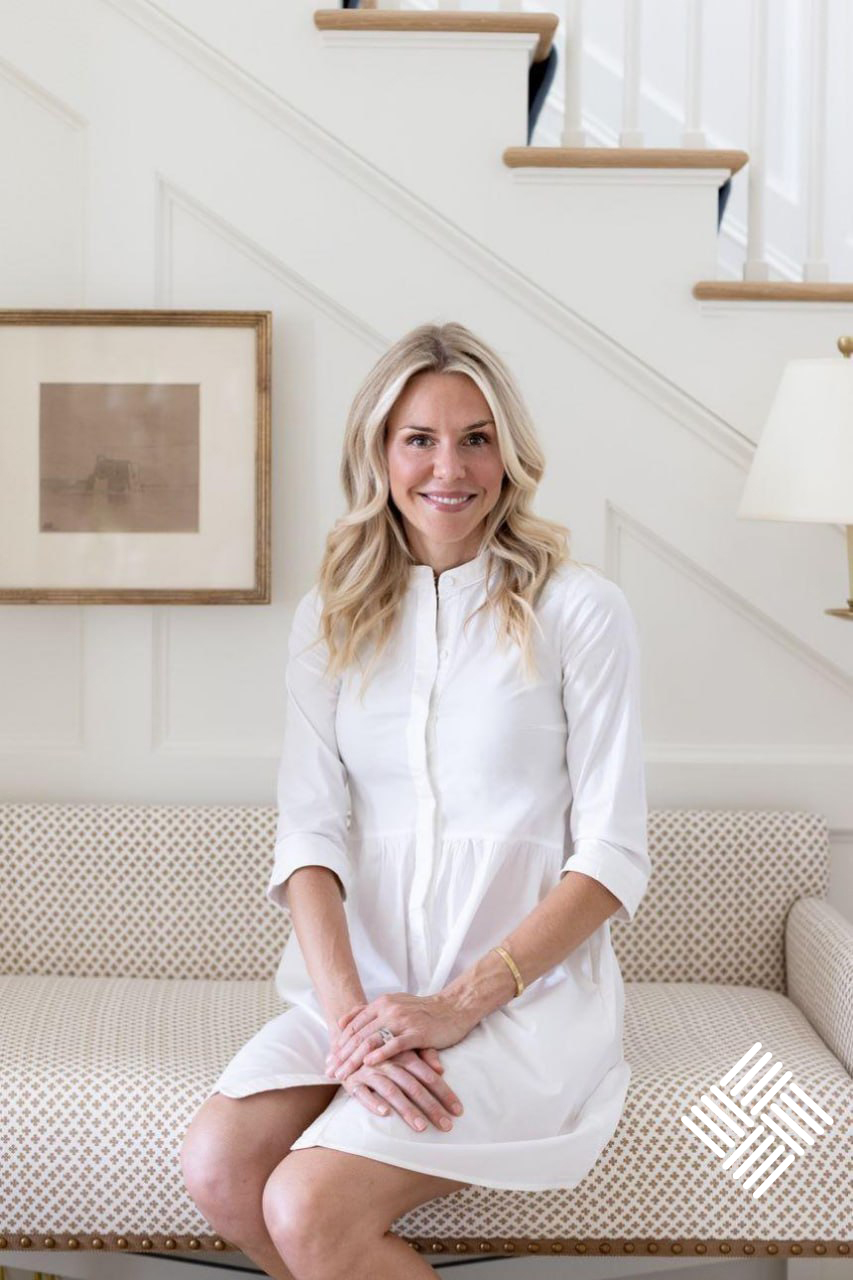 Sarah sitting on a couch